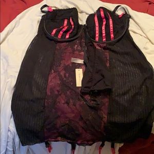Lane Bryant Black/Pink Nightie (2 pc)